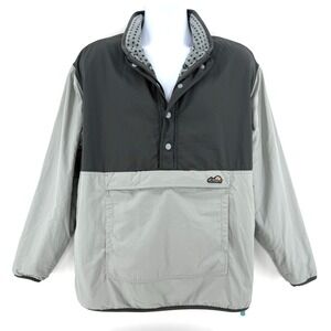 Chubbies Men's M Reversible 1/2 Snap Fleece Pullover Gray Bear Fair Isle Winter